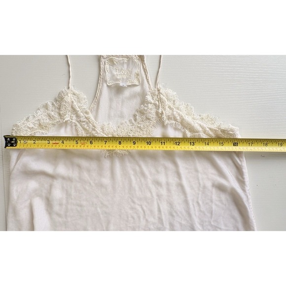 Johnny Was Ivory Silk Velvet Lace Trim Cami Top Luxe Romantic Boho Dainty Fairy - Picture 10 of 10